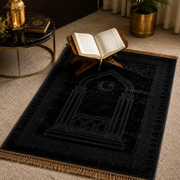 Customer using the prayer mat