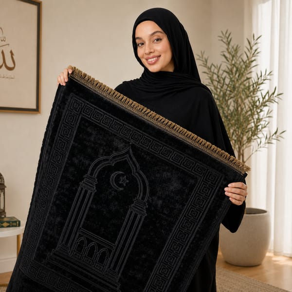 Customer using the prayer mat