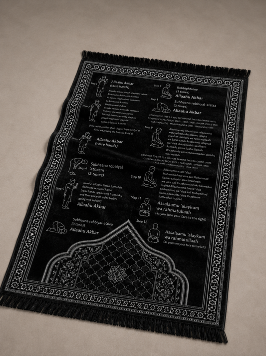 Step-by-Step Phonetic Salah Padded Prayer Mat