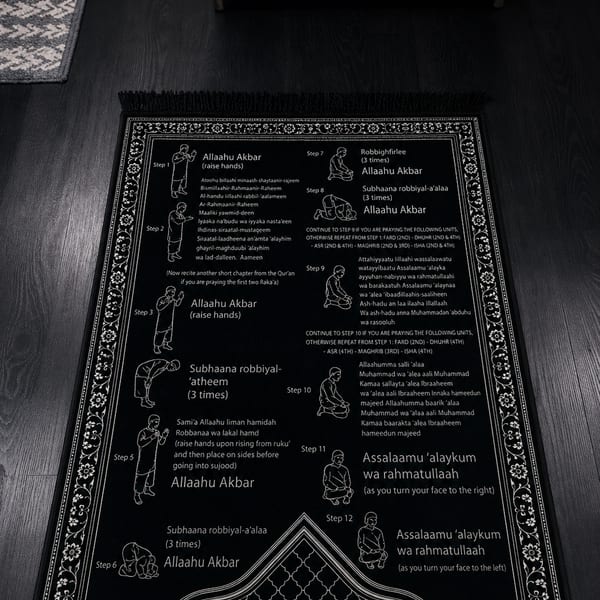 Customer using the Step-by-Step Salah mat