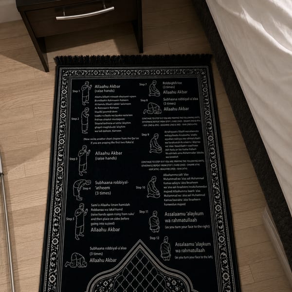 Customer using the Step-by-Step Salah mat